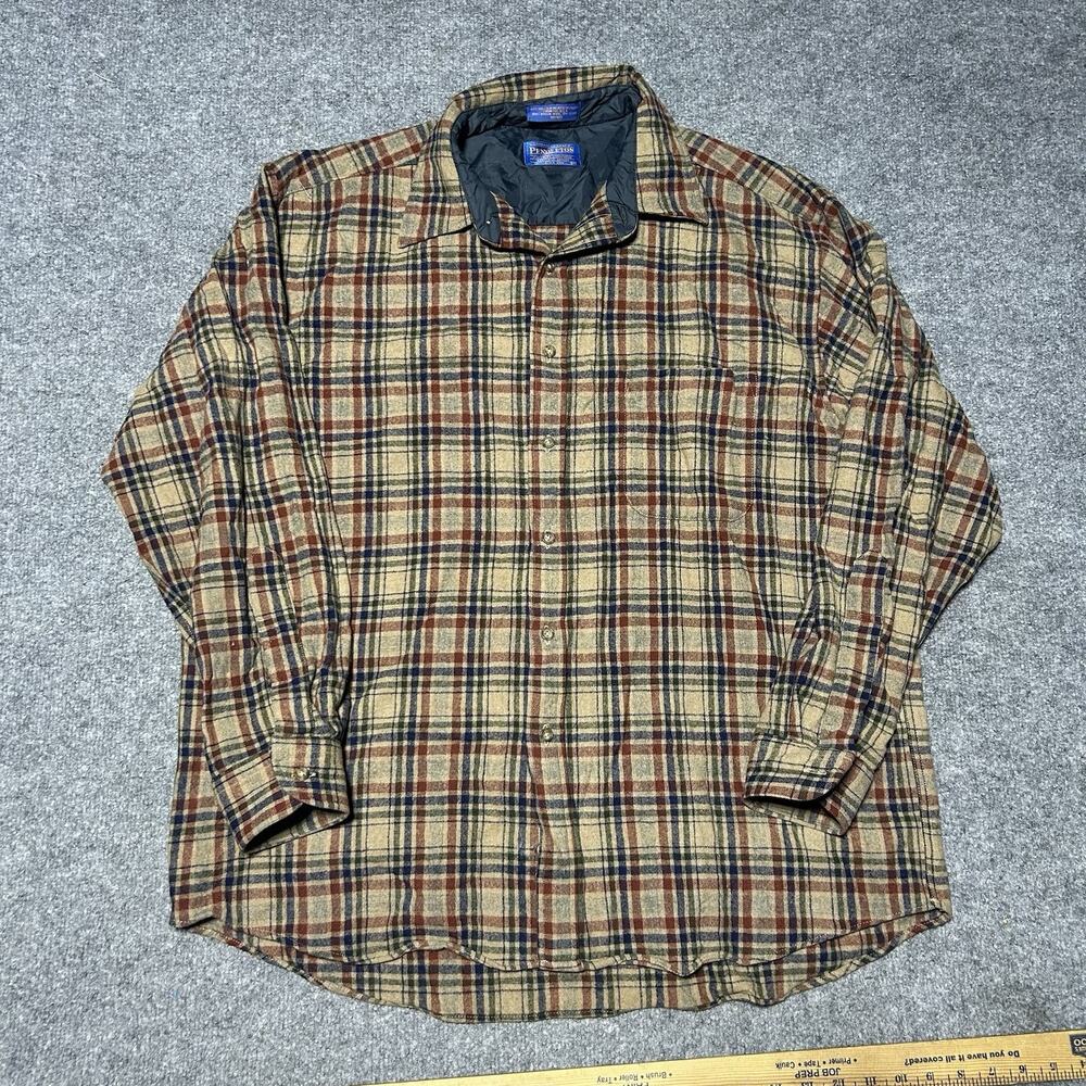 Pendleton Wool Shirt Mens XL Plaid Long Sleeve Lodge Flannel Button Down Top
